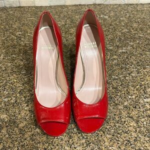 Stuart Weitzman STYLISH FLAME ANILINE Peep Toe Pumps